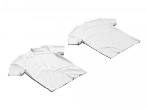 Camiseta Flat Lay frente e costas - camiseta unissex amassada Modelo 3D