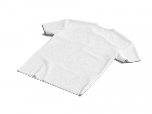 Flat Lay T-shirt front and back - crumpled unisex tshirt 3D Model