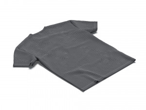 Flat Lay T-shirt front and back - crumpled unisex tshirt 3D Model