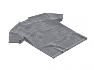 Flat Lay T-shirt front and back - crumpled unisex tshirt 3D Model