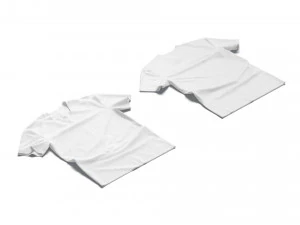Flat Lay T-shirt front and back - wrinkled fabric tee-shirt 3D Model