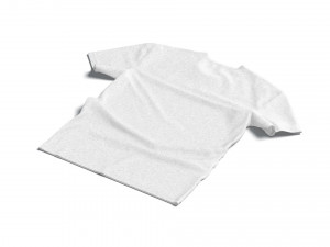Flat Lay T-shirt front and back - wrinkled fabric tee-shirt Modello 3D