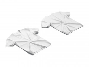 Flat Lay T-shirt front and back - twisted casual tshirt Model 3D