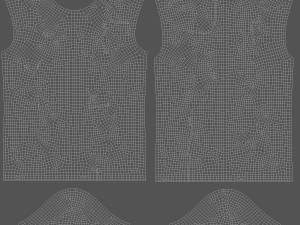 Flat Lay T-shirt fabric types - crimpled twisted and folded tshirt Modèle 3D