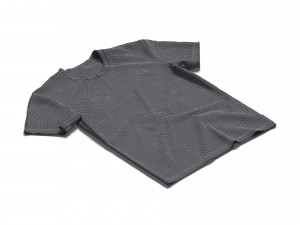 Flat Lay T-shirt fabric types - crimpled twisted and folded tshirt Modèle 3D