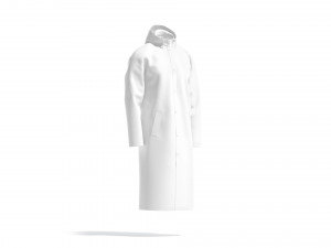 White Rain Coat - waterproof raincoat jacket Modèle 3D