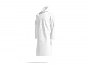 White Rain Coat - waterproof raincoat jacket Modèle 3D