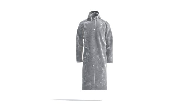 White Rain Coat waterproof raincoat jacket 3D in