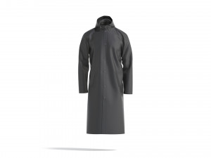 Black Rain Coat - waterproof raincoat jacket 3D Model