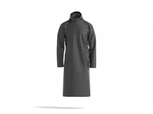 Cappotto antipioggia nero - giacca impermeabile impermeabile Modello 3D