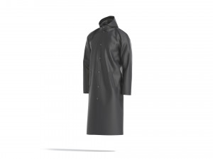 Black Rain Coat - waterproof raincoat jacket 3Dモデル