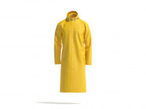 Yellow Rain Coat - waterproof raincoat jacket 3D Model