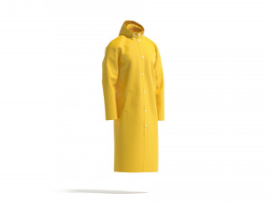 Yellow Rain Coat - waterproof raincoat jacket Modelo 3D