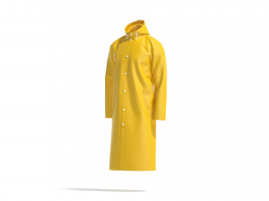 Yellow Rain Coat - waterproof raincoat jacket Modelo 3D
