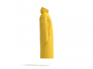 Yellow Rain Coat - waterproof raincoat jacket Modelo 3D