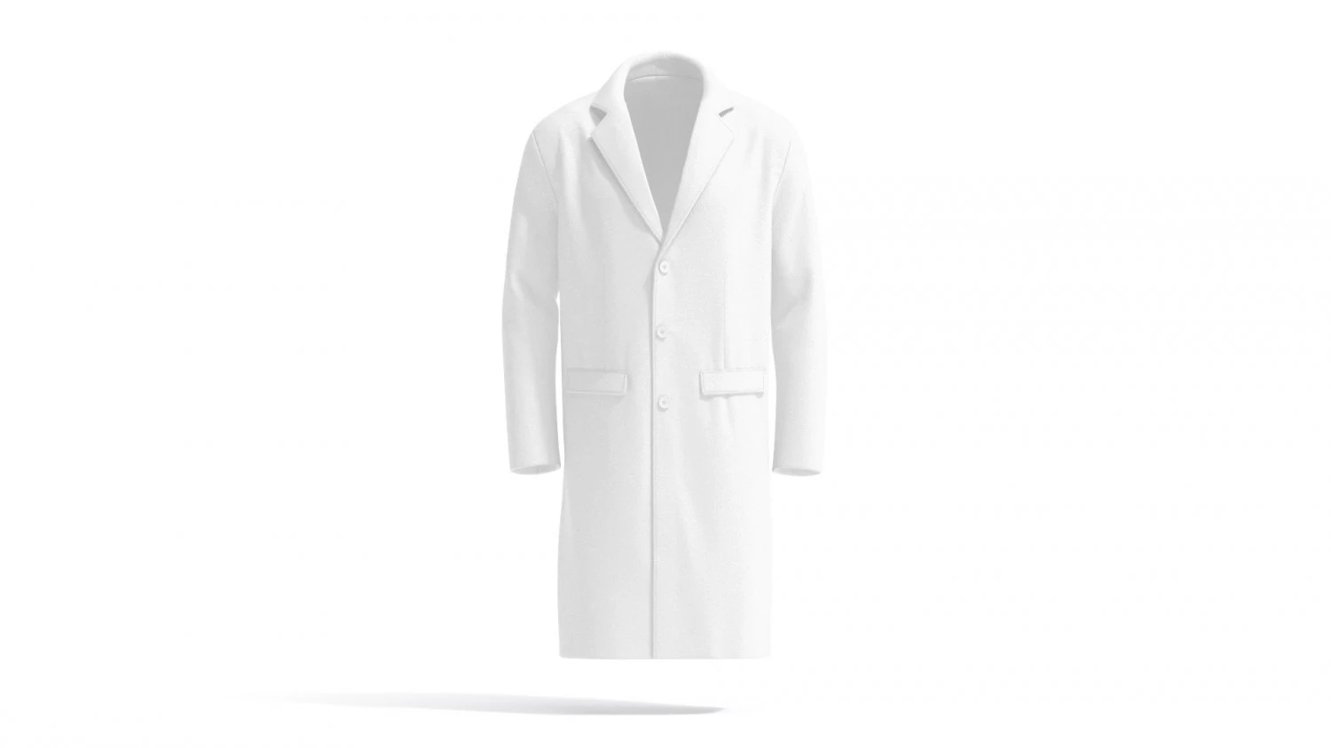 White Wool Coat - casual mens outercoat jacket 3D Model .c4d .max .obj .3ds .fbx .stl .blend 