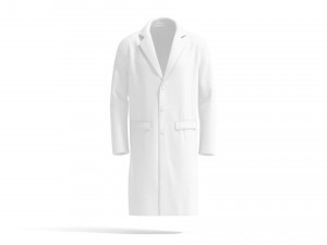 White Wool Coat - casual mens outercoat jacket 3D Model