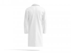 White Wool Coat - casual mens outercoat jacket 3D Модель