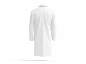 White Wool Coat - casual mens outercoat jacket 3D Model