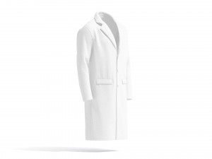 White Wool Coat - casual mens outercoat jacket 3D Модель