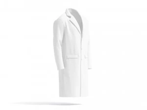 White Wool Coat - casual mens outercoat jacket 3D Model
