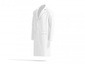 White Wool Coat - casual mens outercoat jacket 3D Модель