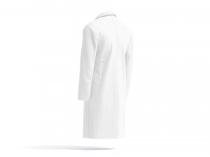 White Wool Coat - casual mens outercoat jacket 3D Модель