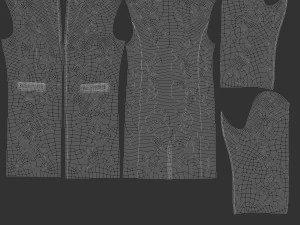 White Wool Coat - casual mens outercoat jacket 3D Model
