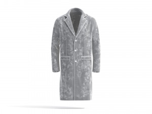 White Wool Coat - casual mens outercoat jacket 3D Модель