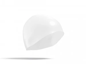 व्हाइट स्विम कैप सेट - स्पोर्ट्स रबर स्विमिंग टोपी 3D मॉडल