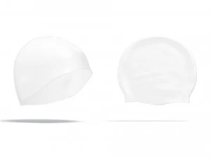व्हाइट स्विम कैप सेट - स्पोर्ट्स रबर स्विमिंग टोपी 3D मॉडल