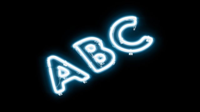Blue neon capital letters - illuminated led uppercase font 3D-Modell .c4d .max .obj .3ds .fbx .stl .blend 