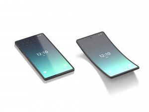 Animated Flexible Phone - arched smartphone with cyclic animation of display bending Model 3D
