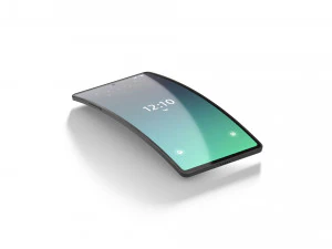 Animated Flexible Phone - arched smartphone with cyclic animation of display bending 3D Model