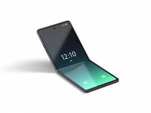Animated Flexible Phone - clamshell smartphone with cyclic animation of display folding 3D Model