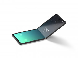 Animated Flexible Phone - clamshell smartphone with cyclic animation of display folding 3D Model