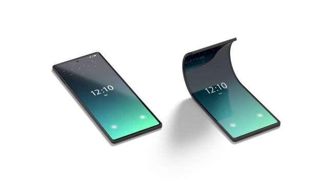 Animated Flexible Phone - twisted smartphone with cyclic animation of the display curling Modello 3D .c4d .max .obj .3ds .fbx .stl .blend 