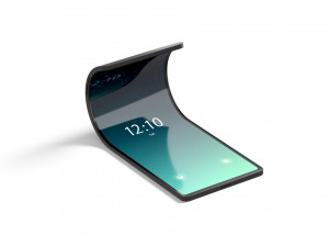 Animated Flexible Phone - twisted smartphone with cyclic animation of the display curling Modello 3D