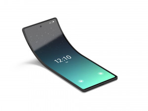 Animated Flexible Phone - twisted smartphone with cyclic animation of the display curling Modello 3D