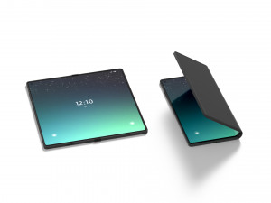 Animated Flexible Phone - smartphone book with cyclic animation of display folding Model 3D