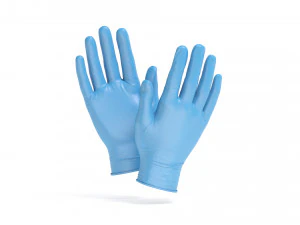 Blue Rubber Gloves 2 Types - disposable medicine nitrile protective glove 3D Model