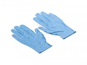 Blue Rubber Gloves 2 Types - disposable medicine nitrile protective glove 3D Model