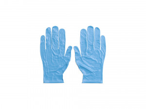 Blue Rubber Gloves 2 Types - disposable medicine nitrile protective glove 3D Model