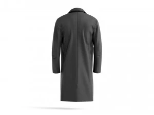 Black Wool Coat - casual mens outercoat jacket 3D Model