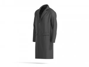Black Wool Coat - casual mens outercoat jacket 3D Model