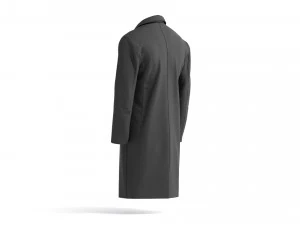 Black Wool Coat - casual mens outercoat jacket 3D Model