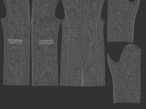 Black Wool Coat - casual mens outercoat jacket 3D Model