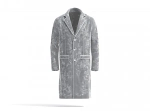 Black Wool Coat - casual mens outercoat jacket 3D Model