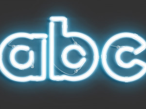 Blue neon lowercase letters - illuminated led lower case font 3D Model