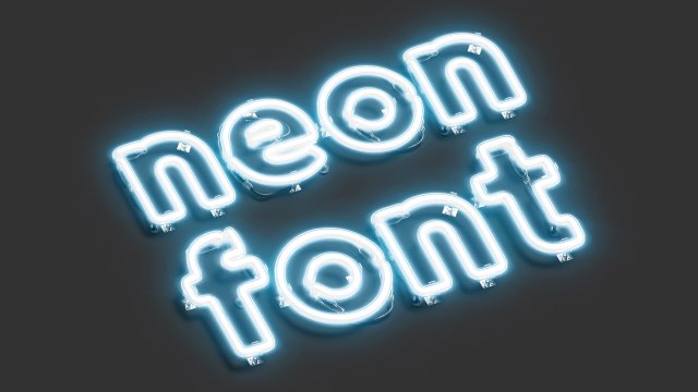 Blue neon lowercase letters - illuminated led lower case font 3D Model .c4d .max .obj .3ds .fbx .stl .blend 